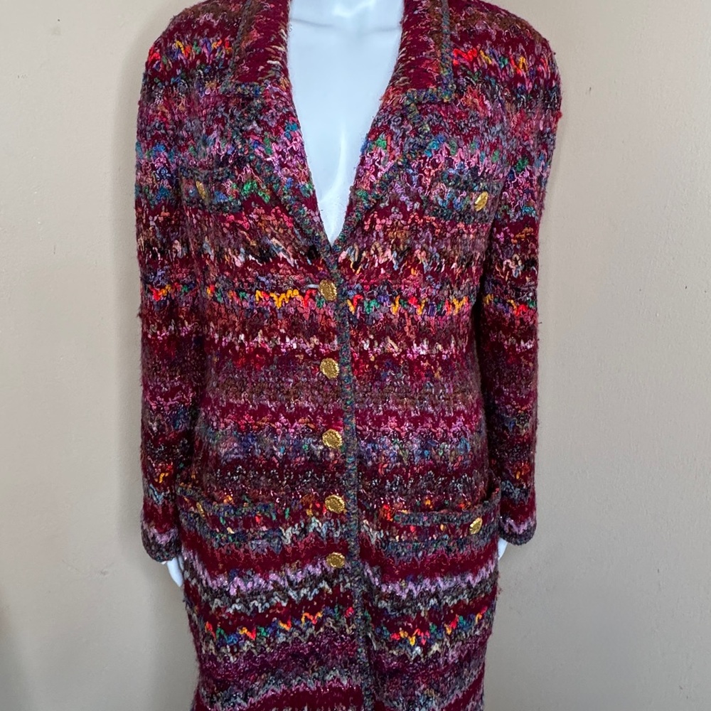 CHANEL Vintage Multicolor Bouclé Knit Coat – Fall/Winter 1993 93A size 40